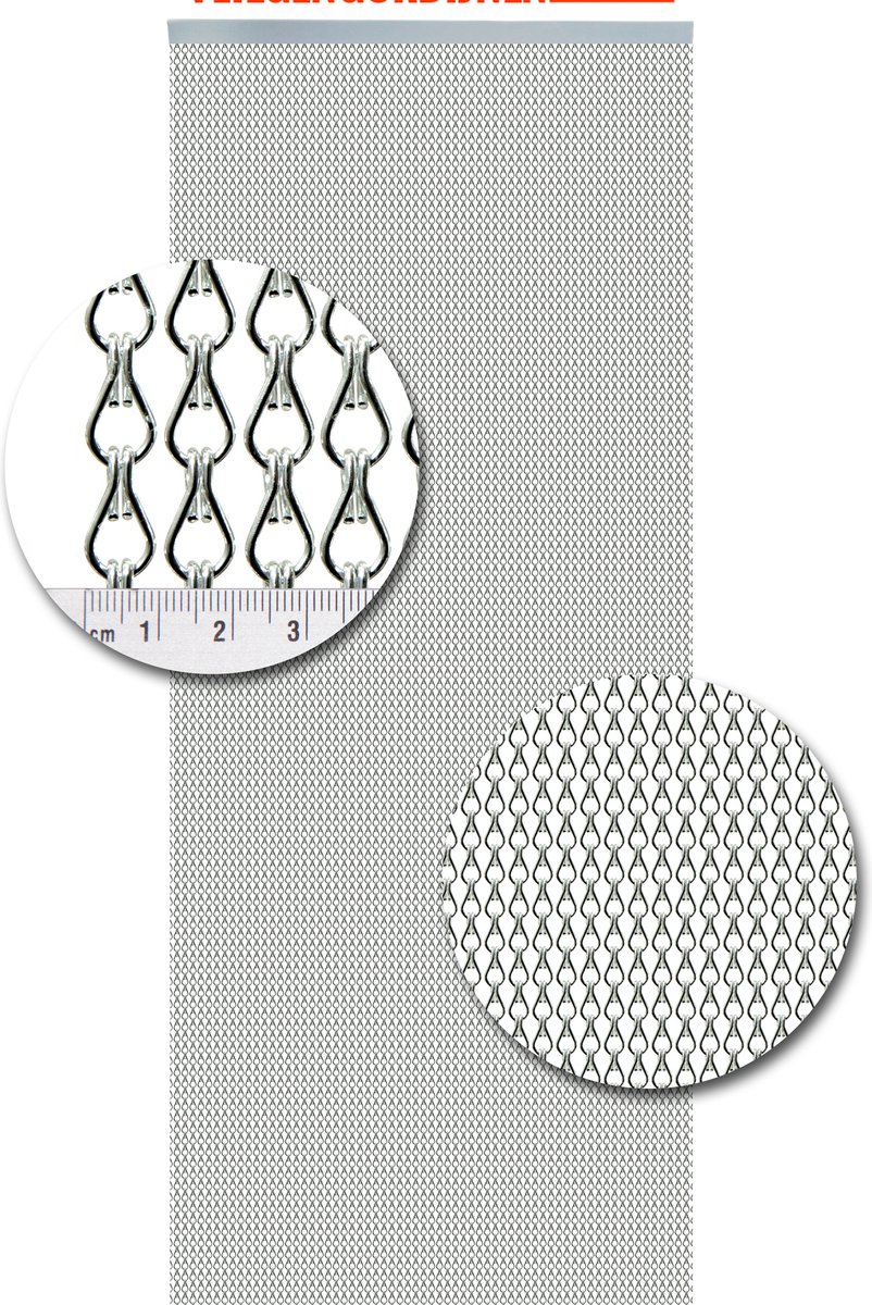 Vliegengordijnenexpert - Vliegengordijn aluminium - 90x210 cm - zilver