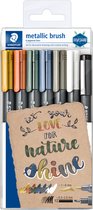 Staedtler Stylo pinceau métallisé 8321, set de 7 couleurs