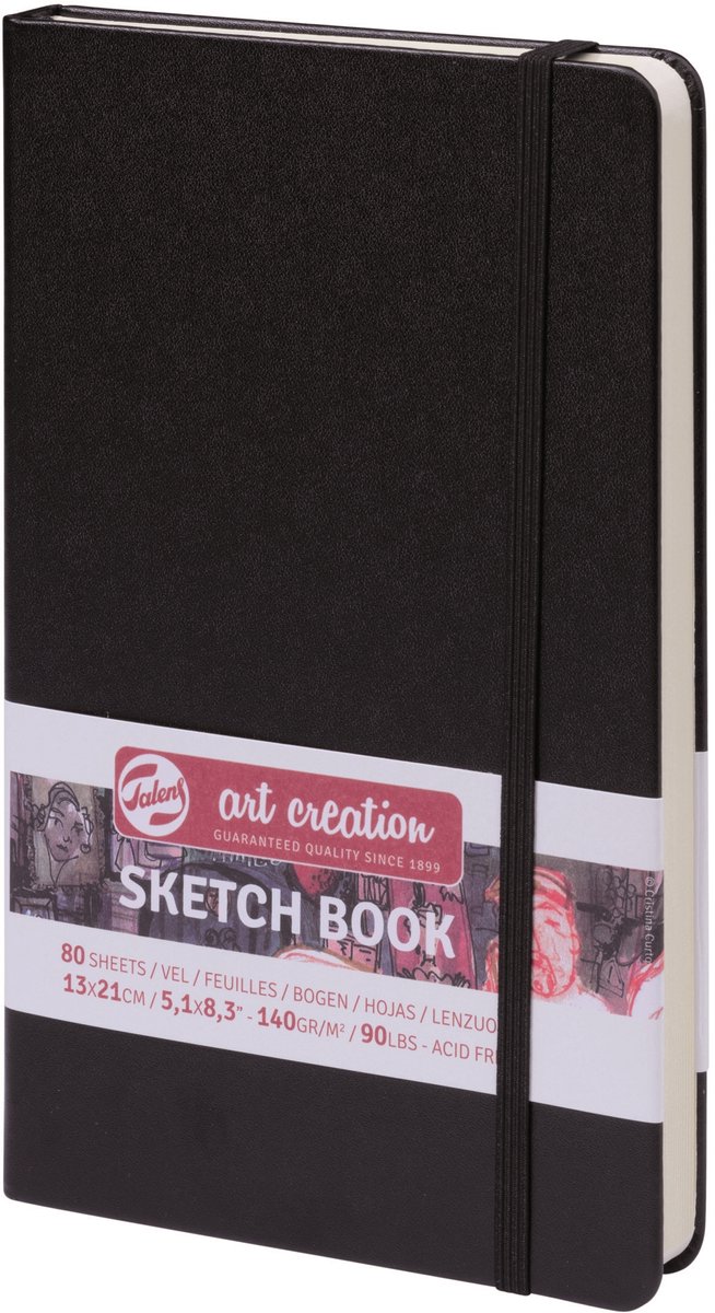 Talens Art Creation Schetsboek Zwart 13 x 21 cm 140 g 80 Vellen