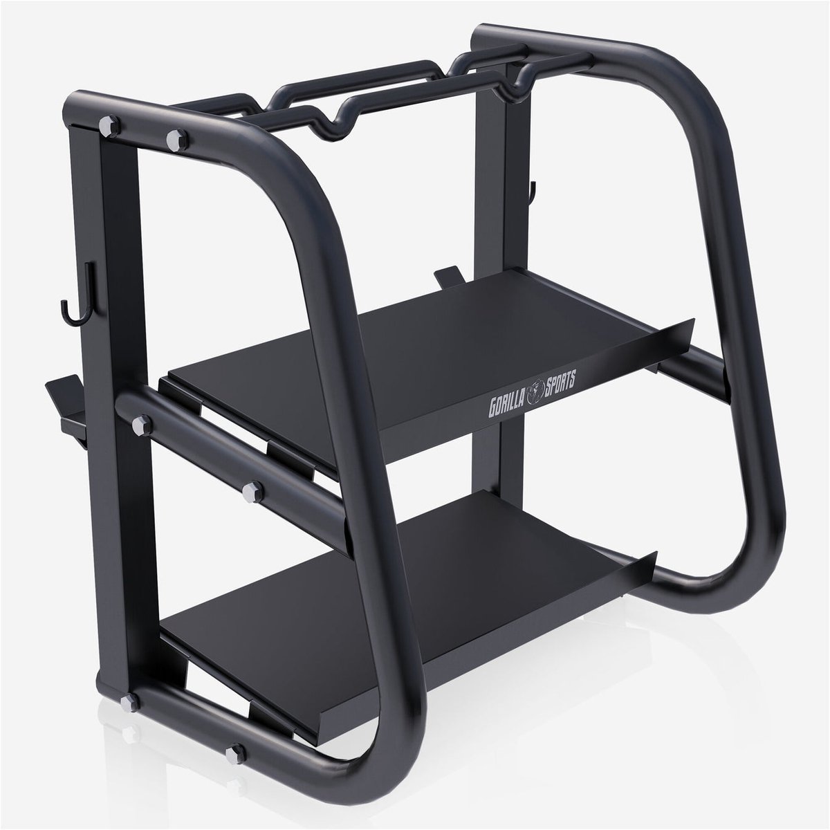 Gorilla Sports Halterstandaard - Multifunctioneel - Voor Halters, Kettlebells en Barbells - Staal - Belastbaar tot 300 kg – foto 6