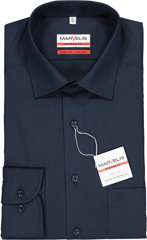 Chemise MARVELIS modern fit - bleu foncé - Sans repassage - Côte Taille : 40