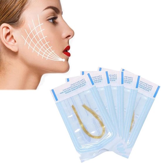 Fil de soie Collagène soluble protéine fil lifting hydratation peau raffermissante lifting du Face (un paquet 12*10)