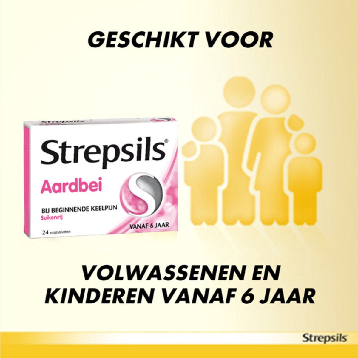 Strepsils Aardbei Suikervrij - 2 x 24 zuigtabletten