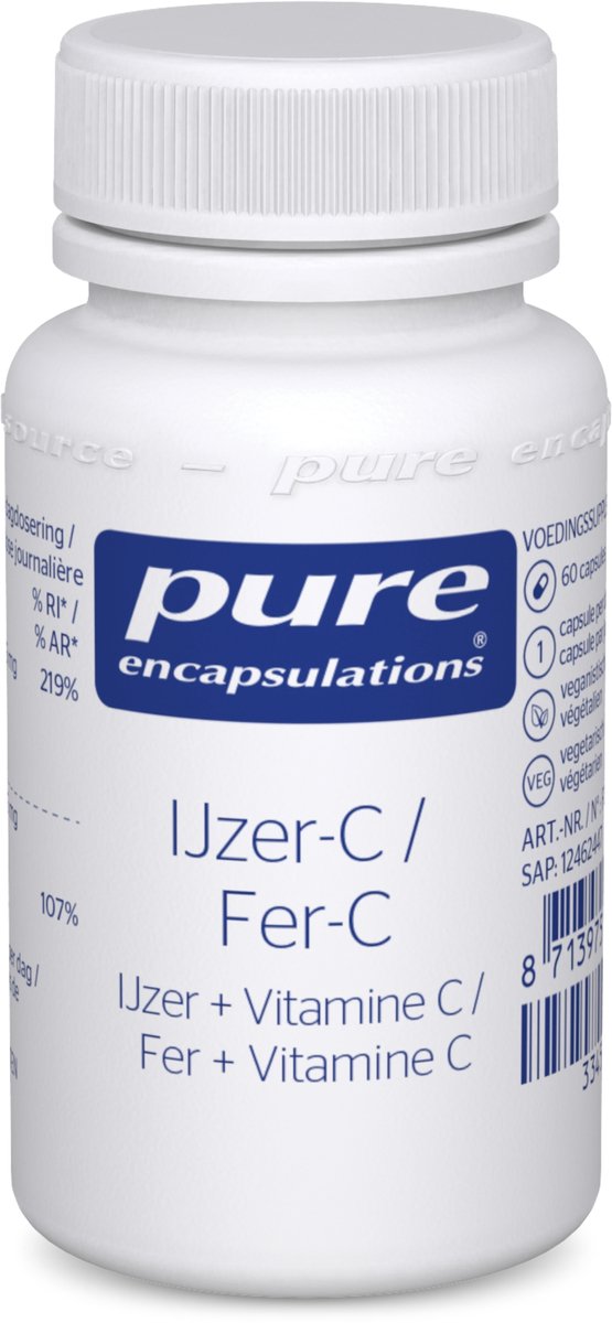 Goedkoopste Pure Encapsulations - IJzer-C - Ondersteunt het Immuunsysteem - 60 Capsules