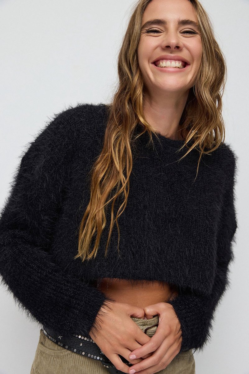 Pull court en fourrure