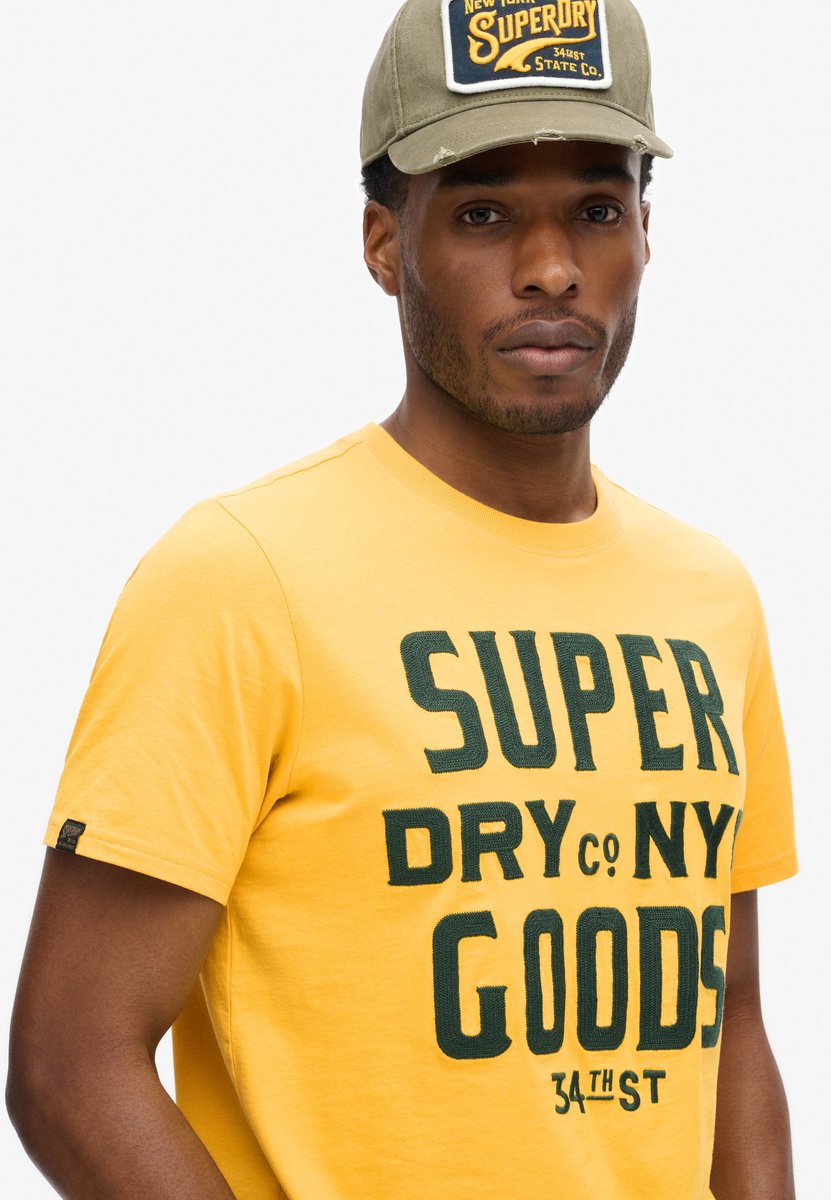 Superdry Embroidered Script Graphic T-shirt Met Korte Mouwen L Man Ochre