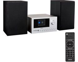 MEDION P85003 Micro audiosysteem (internetradio, DAB+, PLL FM-radio, Bluetooth, USB-aansluiting, AUX, 2x150 W) zilver