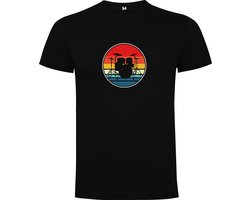 Zwart T-Shirt met Kleurrijke print “ Drummer - Drumstel – Muziek – Cool “ Print Full Color Maat S