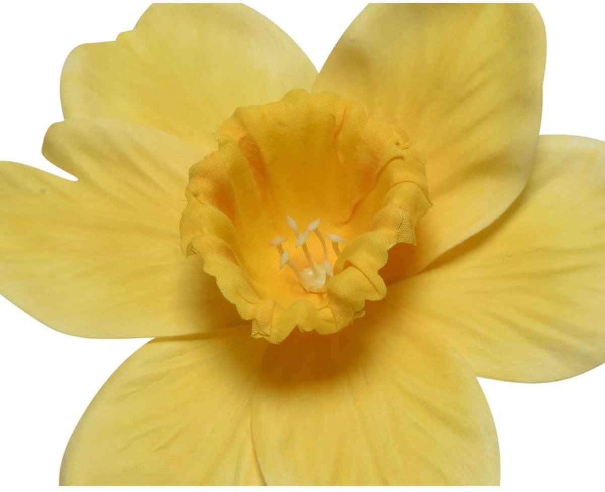 Decoris Kunstbloem Narcis h39cm geel/wit 2 ass