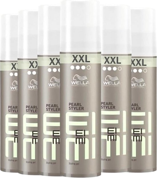 Voordeelverpakking van zes flacons Wella EIMI Pearl Styler styling gel.