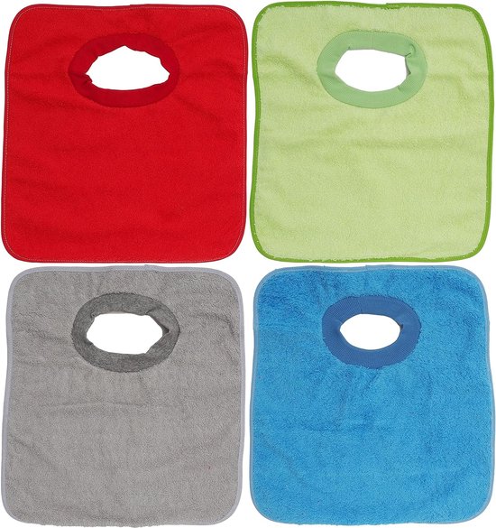 Fontee Babay 2 stuks waterdichte slabbetjes voor pasgeborenen slabbetjes met afneembare voederzak (rood