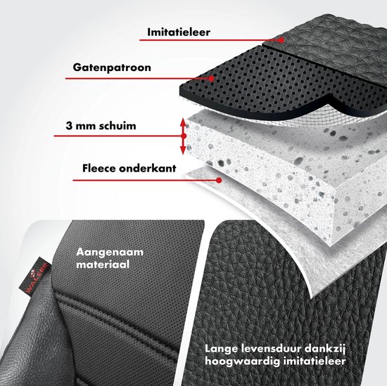 Housse de siège auto Robusto sur mesure pour VW T-Roc (A11) 07/2017-Aujourd'hui, 2 housses de siège simples pour sièges standards