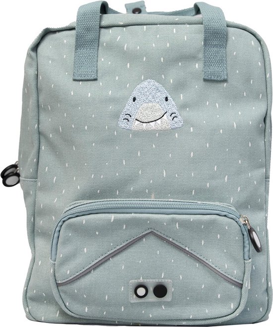 Trixie Rugzak - Mr. Shark - Schooltas Waterafstotend - Boekentas voor Kind - Voor Jongens en Meisjes - Ook geschikt als Gymtas - Grijs - Haai