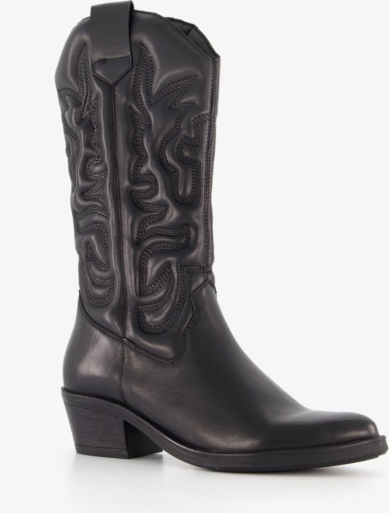 Harper leren dames cowboy western laarzen zwart Maat 39 bol