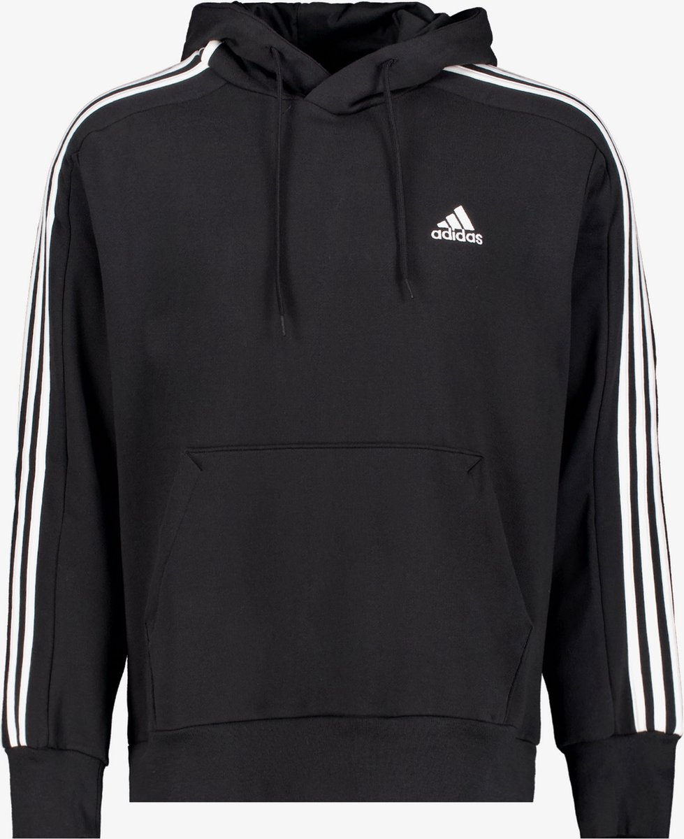 adidas Sportswear Essentials French Terry 3-Stripes Hoodie Heren Zwart
