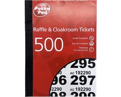 Pukka Pad genummerde loterij- en garderobetickets 1-500 6 stuks