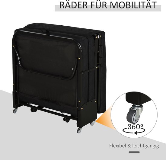 HOMCOM Opklapbaar logeerbed 2-in-1 opklapbed, in hoogte verstelbaar hoofdeinde 831-318
