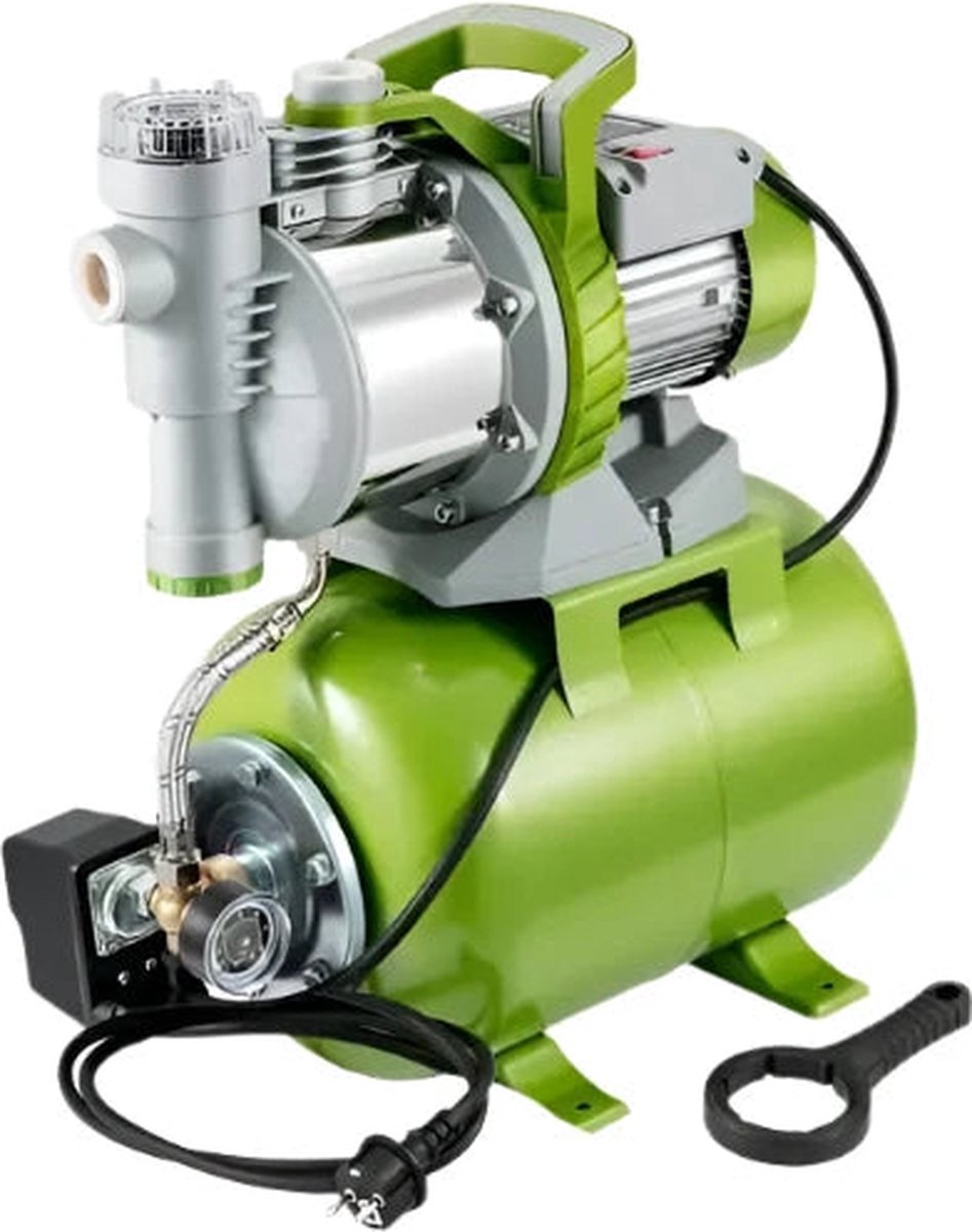 Vevor - Ondiepe Bronpomp - met druktank - Draagbare Jetpomp - 1300W - 4200 L/u Debiet - 50 m Opvoerhoogte voor Irrigatie - Watertransfer - Groen