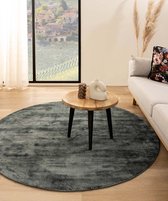 Tapis viscose rond - Glamour bleu 160 cm rond