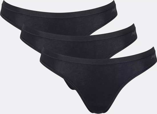 Lot de trois slips mini noirs pour femme avec
ceinture élastique.