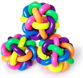 3 stuks - 6x6x6cm - Speelgoed voor honden en katten - TPR kleurrijke belballen - Speelgoed dat lawaai maakt en verveling tegengaat - Geschikt voor teddyberen en andere huisdieren
