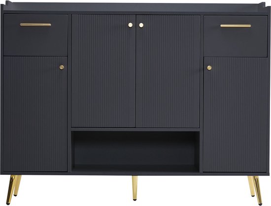 Armoire à chaussures Gotagee avec 2 tiroirs et 4 portes pieds en métal, armoire sur pied