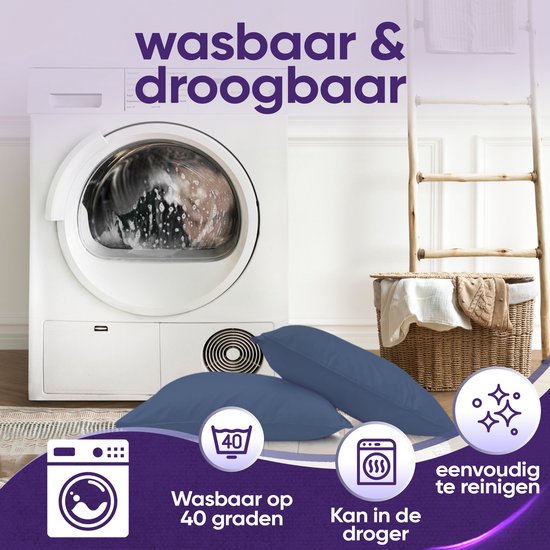 Slaapspeciaal eazydekbed Kussensloop - Grijs - 60x70 cm - Set van 2 - Zacht, Hypoallergeen, Ademend, Vochtregulerend, Dubbelgestikt & Onderhoudsvriendelijk