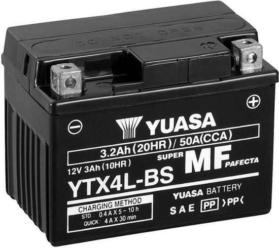 Yuasa SLA accu 12V 3,2Ah onderhoudsvrij scooter Sym 50 DD City Treck 2002-2013 startbatterij