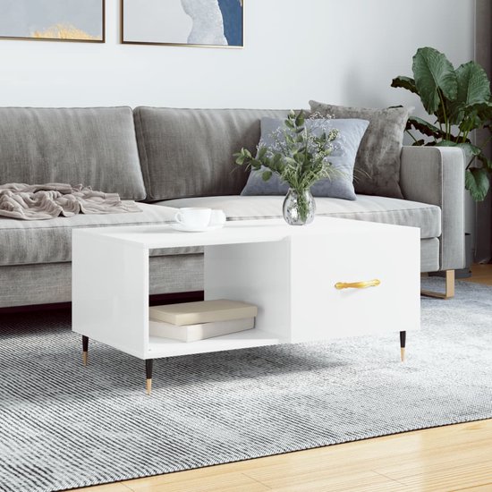 LIFEZEAL Salontafel, salontafel, banktafel, salontafel met 3 planken