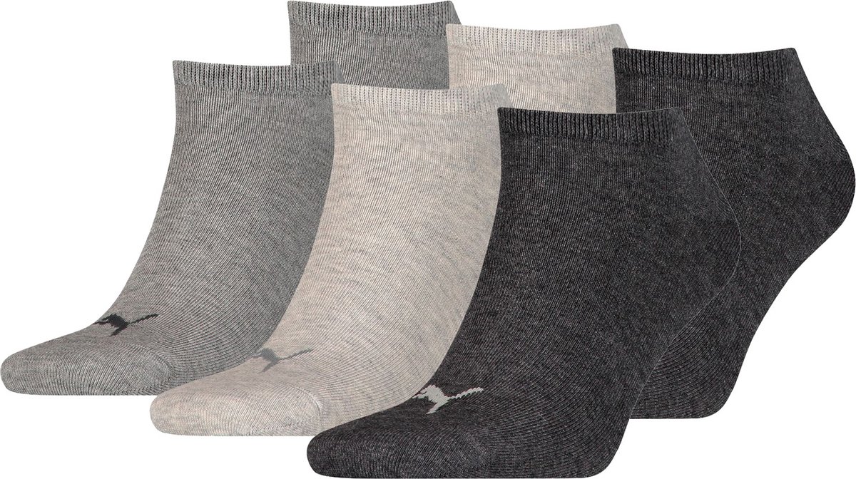 SOKKEN 6 paar Puma sneaker onzichtbare sokken 49 Unisex sokken voor dames en heren Grijs