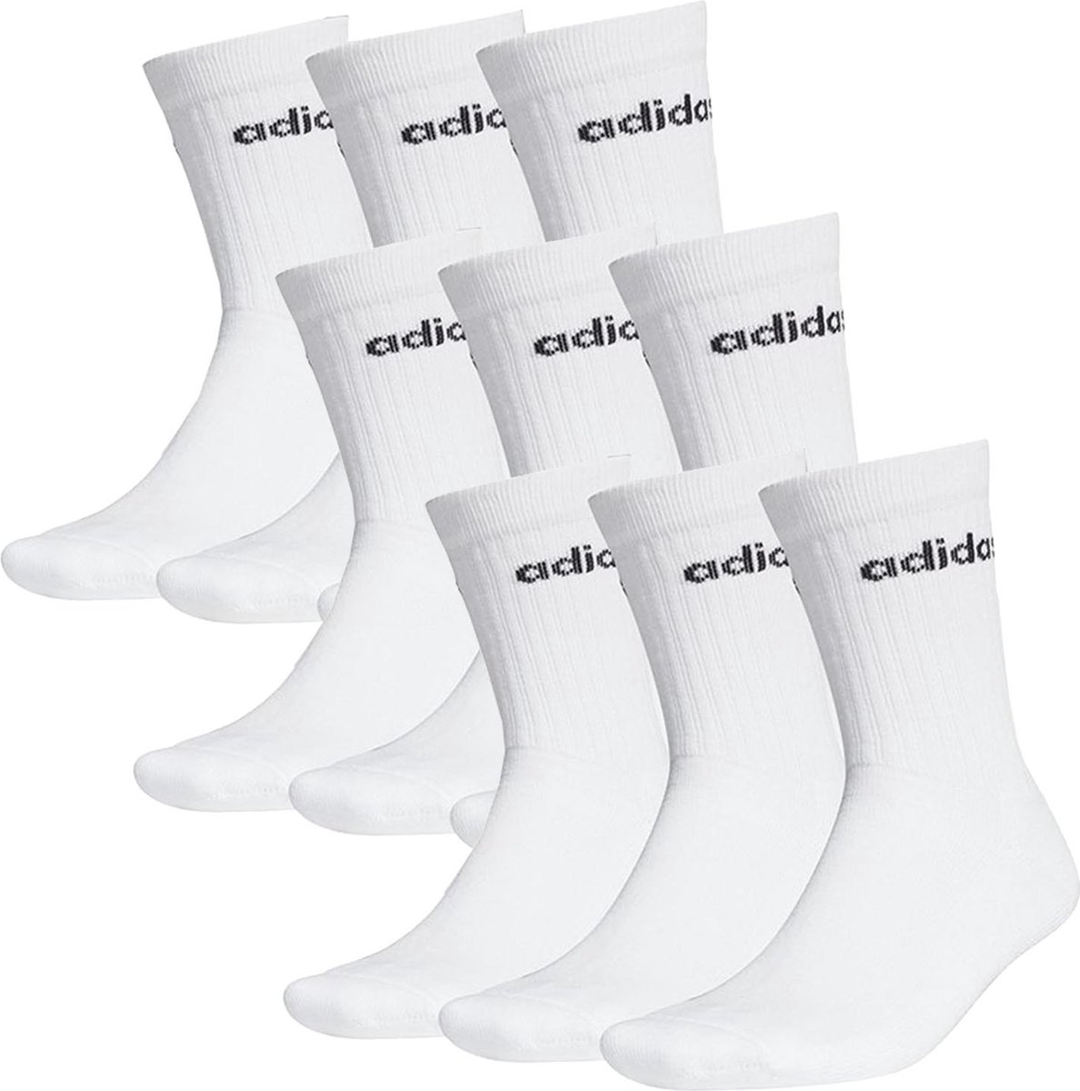 SOKKEN 9 paar adidas HC CREW 3p tennissokken sportsokken unisex Wit