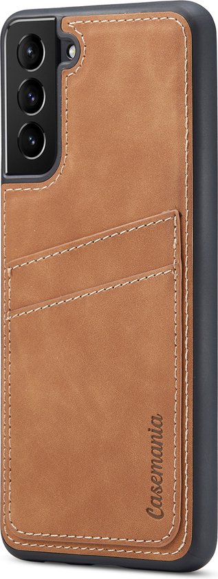 Casemania Hoesje Geschikt voor Samsung Galaxy S25 Plus met Pasjeshouder - Sienna Brown - Back Cover met Pasjeshouder