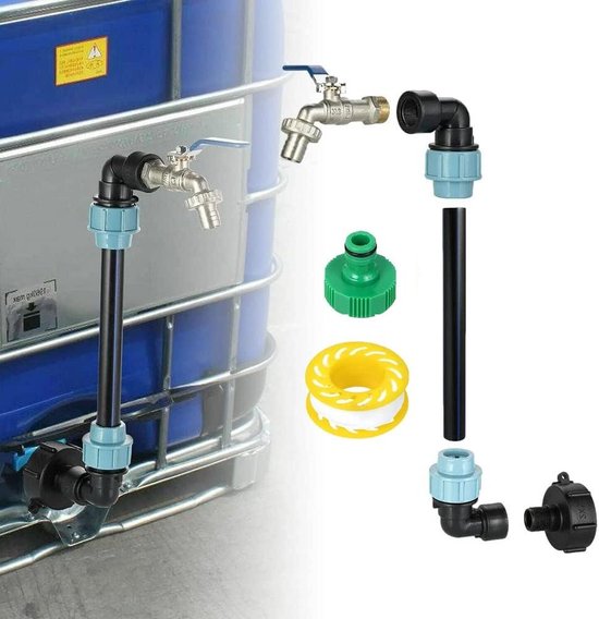 Foto: Ibc zwanenhals aftapkraan voor regenwatertank waterton regenton ibc containeradapter watertank ibc 3 4 inch