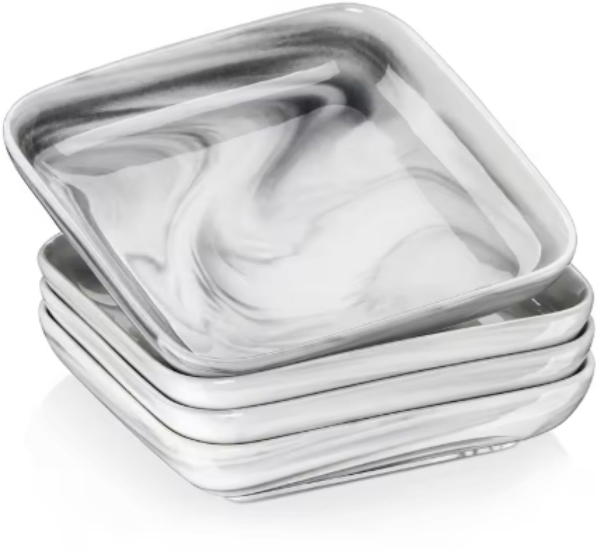Opulent Ontbijtborden – 4 persoons – Marmer Look Keramisch – Dinerborden – Breakfast Plates