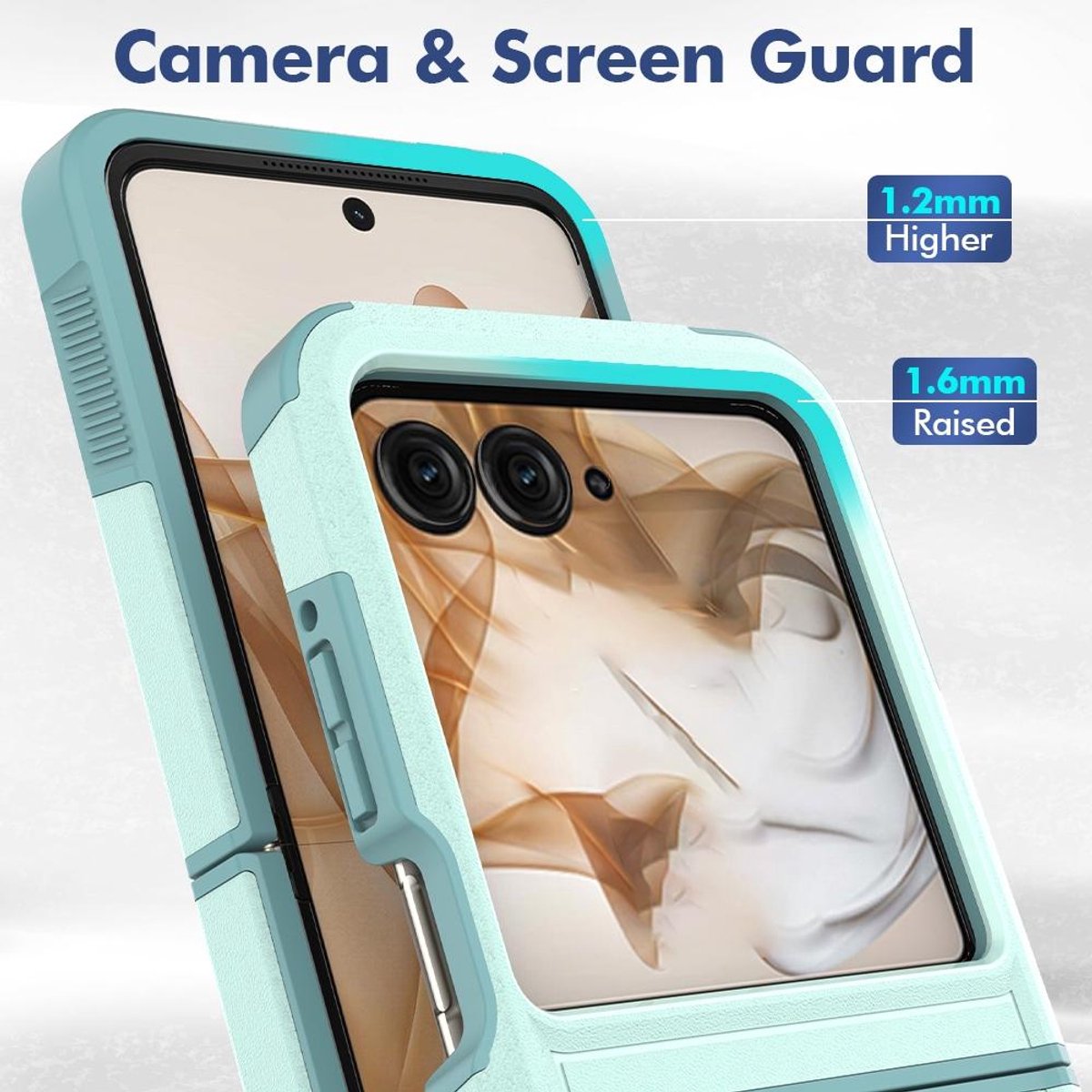 Mobigear Hoesje geschikt voor Motorola Razr 50 Telefoonhoesje Hardcase | Mobigear Heavy Armor Backcover Shockproof | Schokbestendig Razr 50 Telefoonhoesje | Anti Shock Proof - Groen