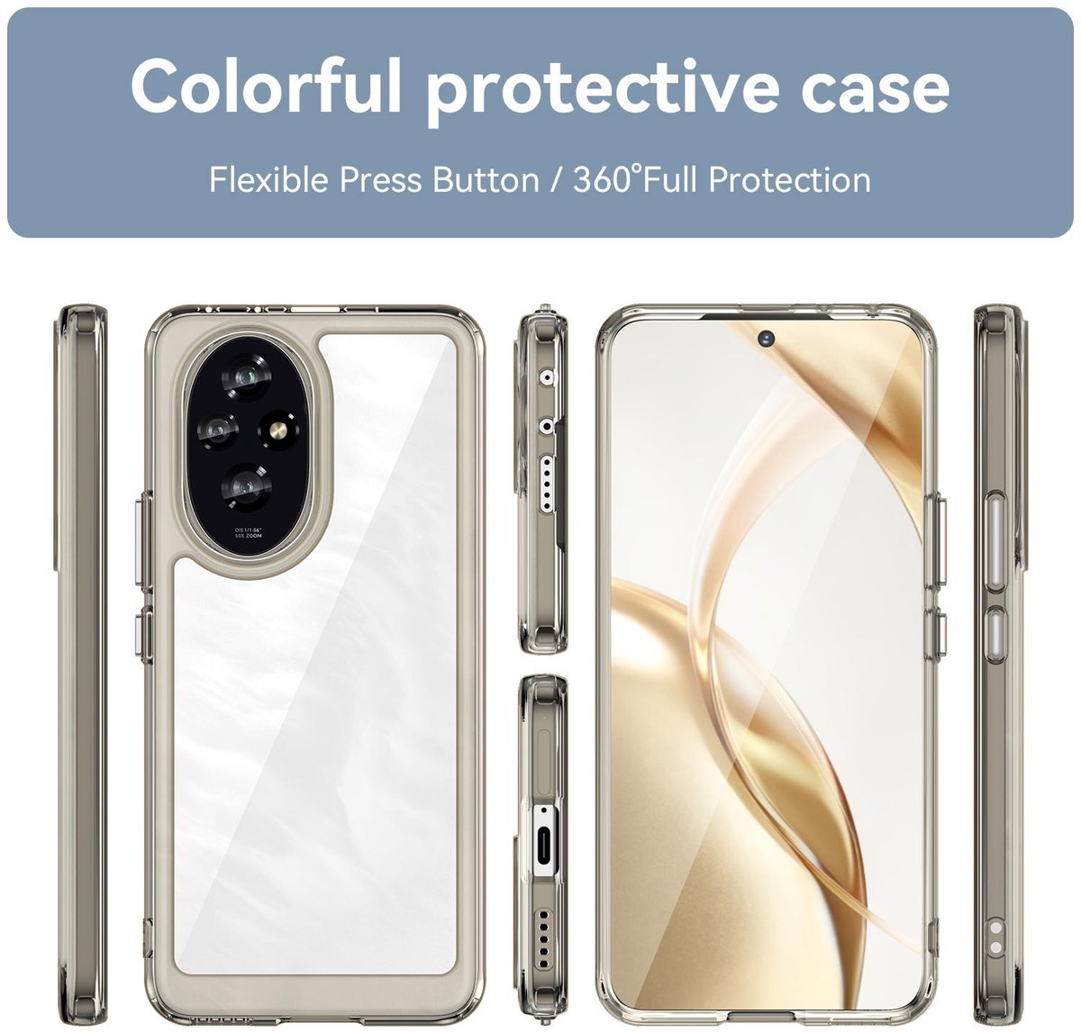 Mobigear Hoesje geschikt voor HONOR 200 Telefoonhoesje Hardcase | Mobigear Crystal Backcover | 200 Case | Back Cover - Grijs