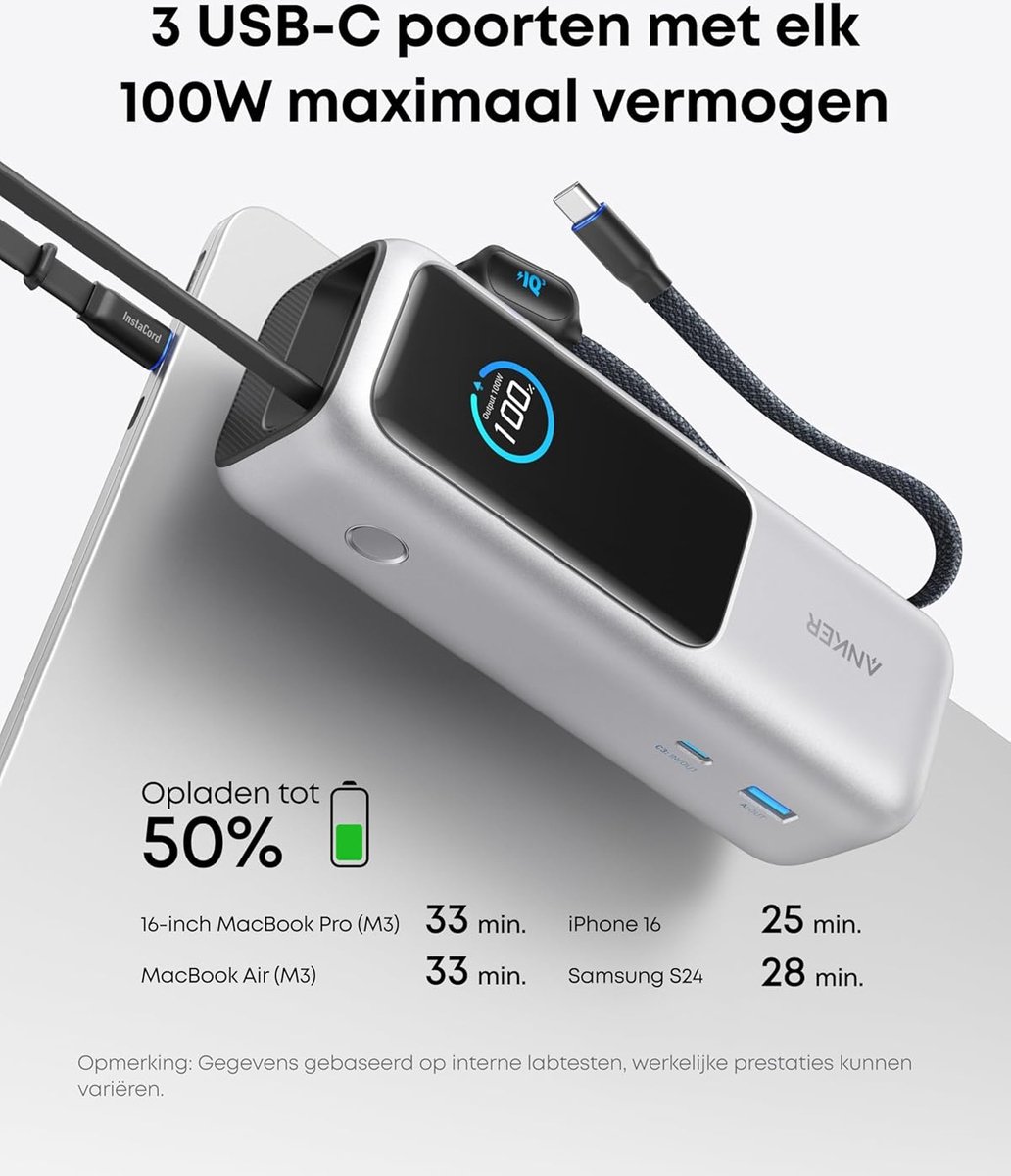 Anker Laptop Power Bank, 25.000mAh Draagbare Oplader met - afbeelding 3