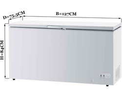 HCB® - Professionele Horeca vriezer - Vrieskist met klapdeksel - 358 liter - 230V - Diepvries koffer - 75.5x127x84 cm (DxBxH) - 46 kg - 1432