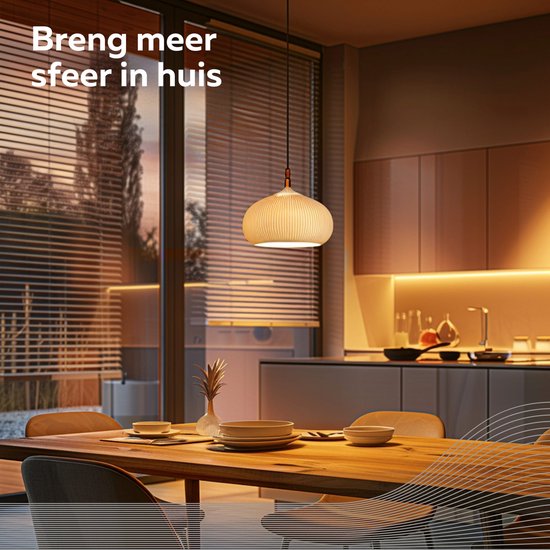 Calex Smart LED Lamp - Wifi Filament Verlichting - Globe 12,5cm - E27 - Slimme Bulb - Dimbaar - 7W