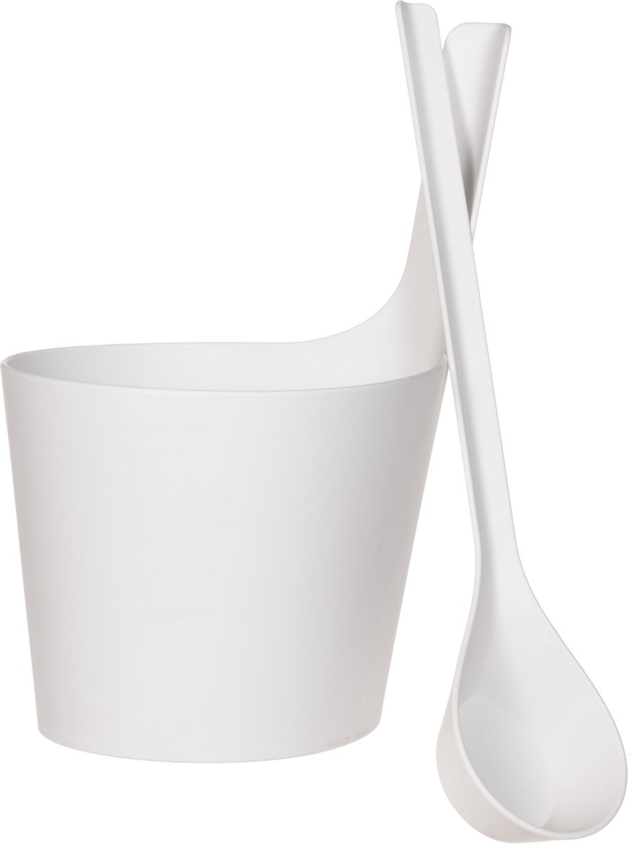 Goedkoopste Rento Sauna Emmer met Lepel - Deluxe - kunststof - Wit (5L