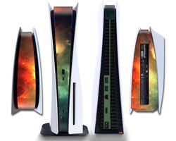 Gadgetpoint - Console Sticker Strip voor PS5, PlayStation 5 - Performance Gaming Skin - Bescherming Accessoires - Groen/Oranje