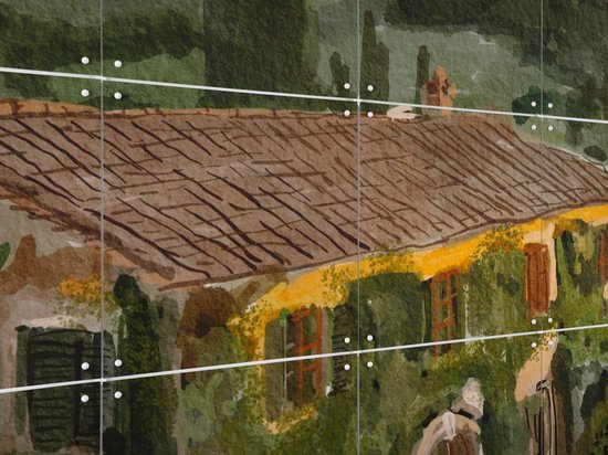 IXXI Secret Villa, Ekaterina Zagorska - 80 x 100 cm - Gratis ophangtool - Grote wanddecoratie en posters - Speels, Illustraties, Kleurrijk