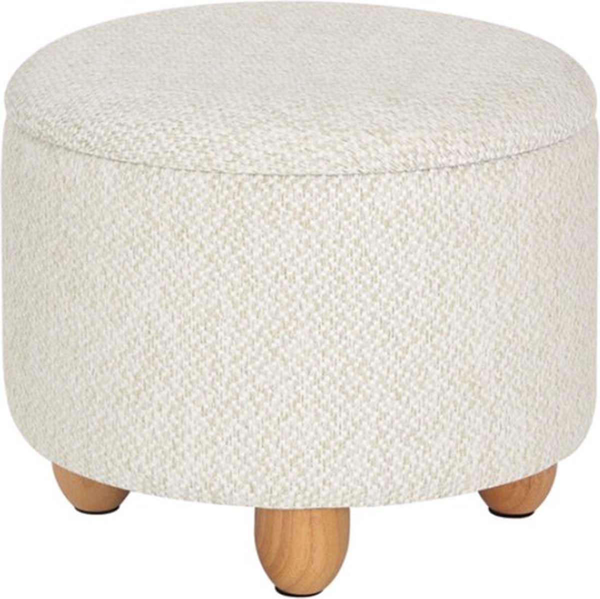Bolt Edge Moderne Poef - Creme - Opbergruimte - 2-in-1 - Voetenbank met Zitkist