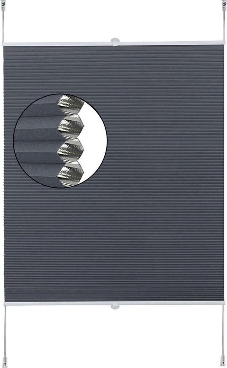 Bolt Edge Luxe Honinggraat Gordijn - Rolgordijn Blauw - 90x130cm - Lichtdoorlatend - Isolerend