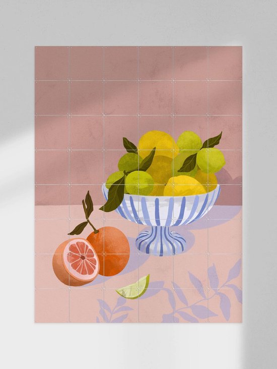 IXXI Bittersweet, Good Blauw - 80 x 100 cm - Support de suspension gratuit - Grande décoration murale et posters - Illustrations, Coloré, Ludique, Art numérique