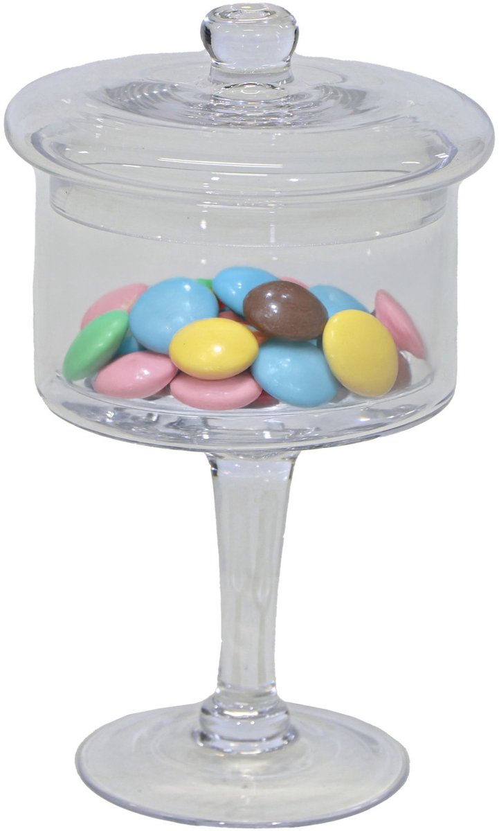 Mega Collections Bonbonniere met deksel - Motion - glas - 18 x 31 cm - snoeppot