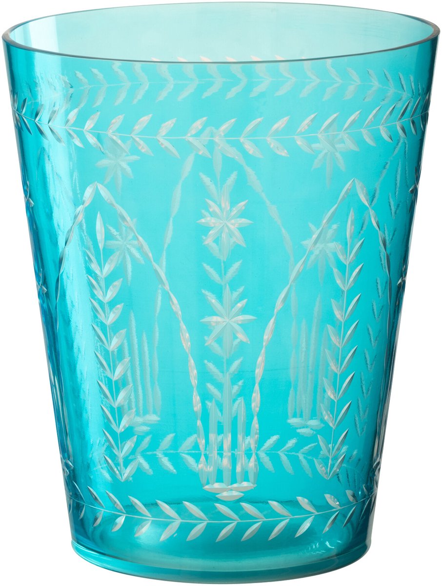 J-Line vaas Tarifa - glas - aqua - Ø 19 cm Blauw