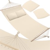 Bol.com tectake® Dubbele hangmat voor 2 personen - Inclusief 2 kussens en spreidstokken - Ligvlak ca. 230x145 cm - Draagvermogen... aanbieding