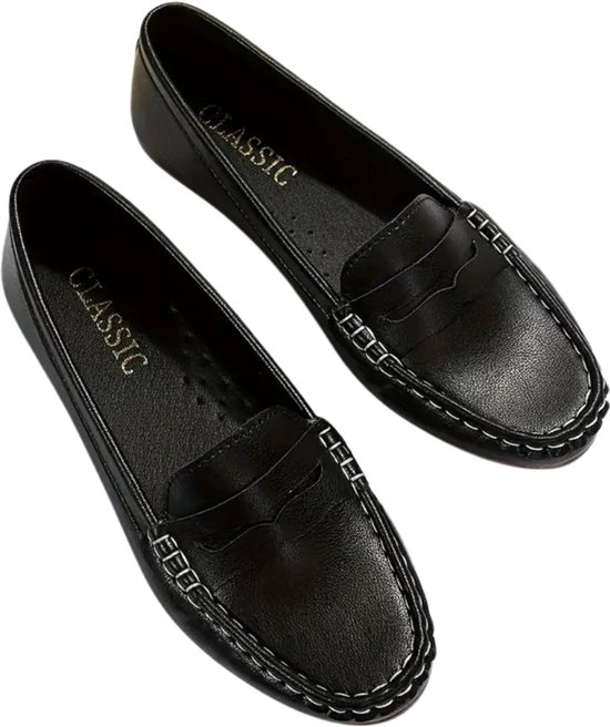 Nivard Loafers Dames - Met Hak - Damesschoenen - Instappers - Zwart - Maat 37