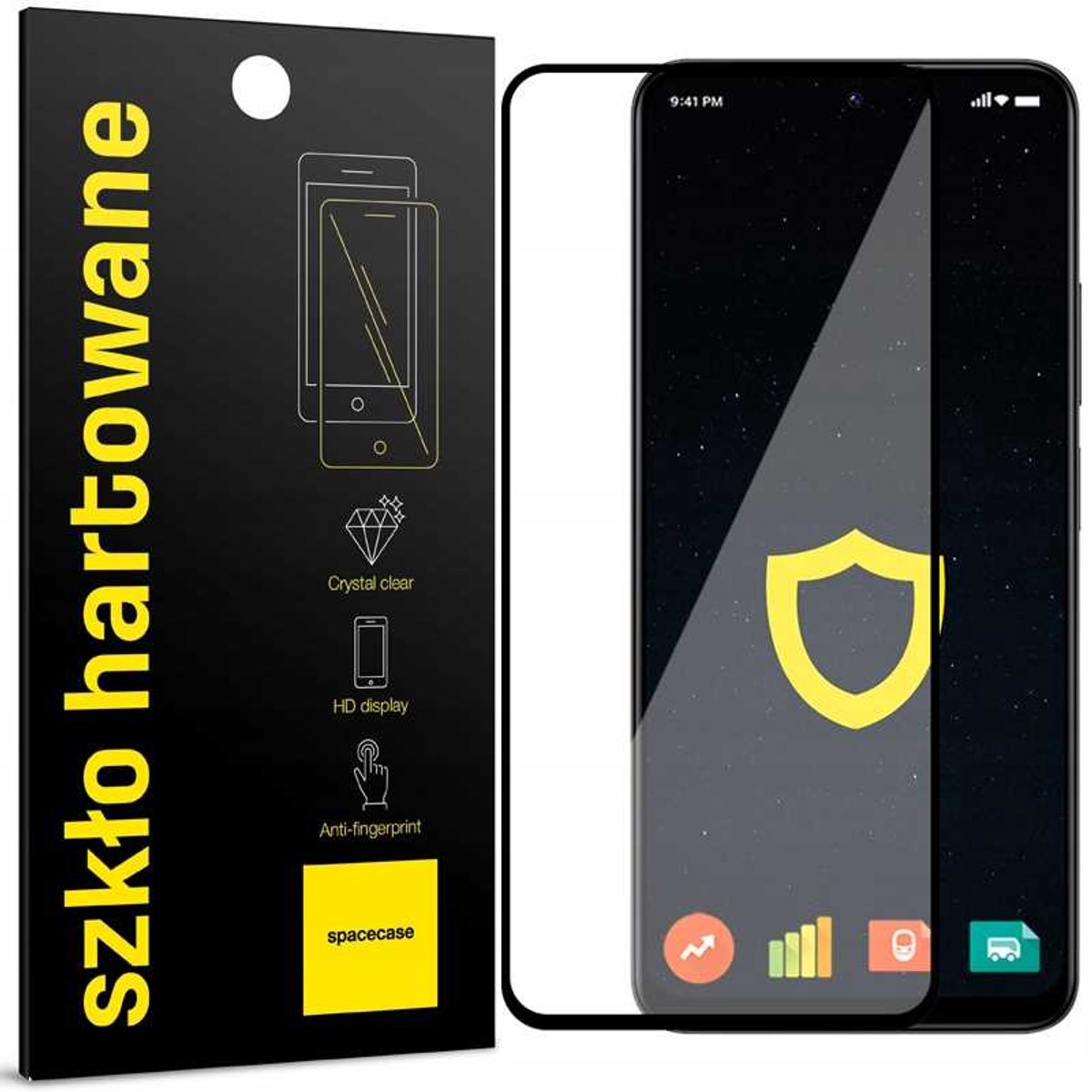 Spacecase 5D Gehard Glas Voor Samsung Galaxy A24 4G Zwart